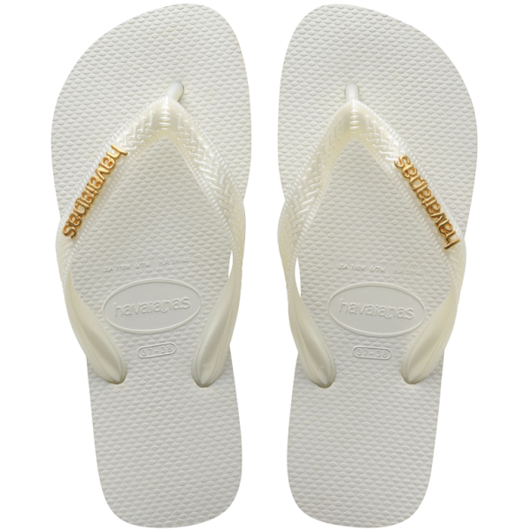 Women's Top Logo Metallic Flip Flops