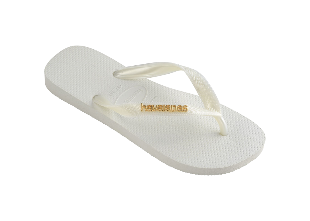 Women's Top Logo Metallic Flip Flops - Image 2