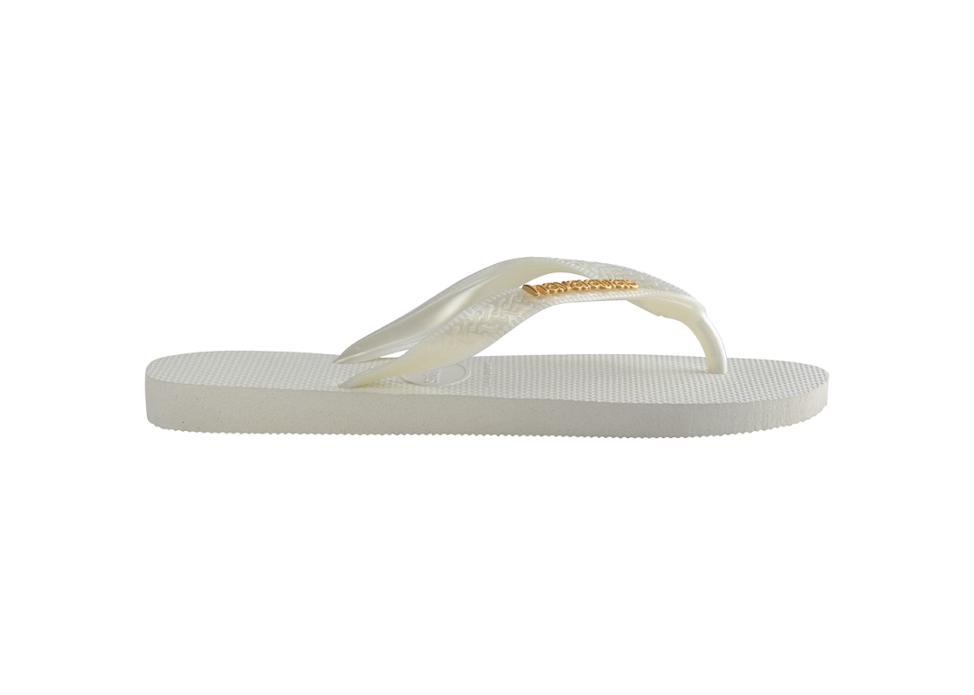 Women's Top Logo Metallic Flip Flops - Image 3