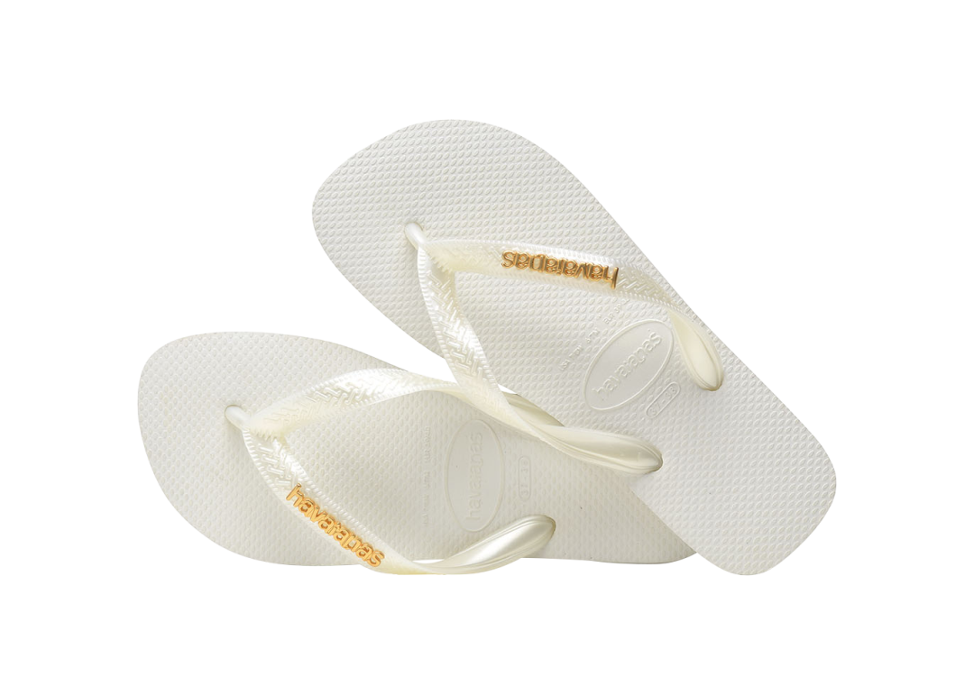 Women's Top Logo Metallic Flip Flops - Image 4