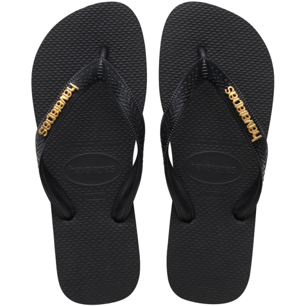 Women's Top Logo Metallic Flip Flops
