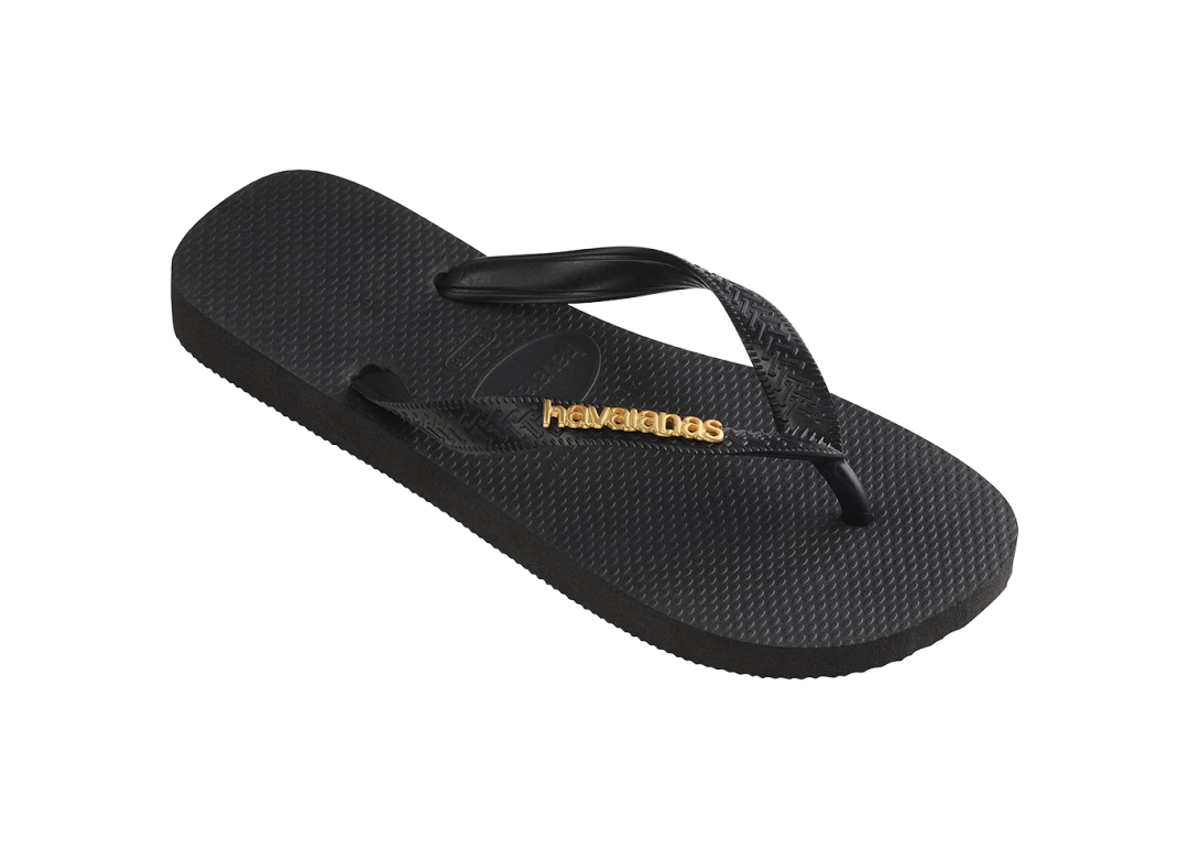 Women's Top Logo Metallic Flip Flops - Image 2
